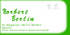 norbert berlin business card